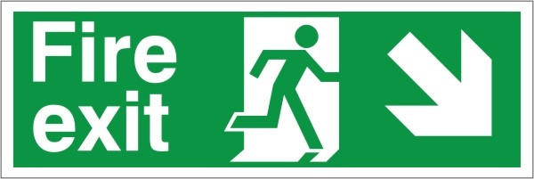 400 x 150 FIRE EXIT DOWN SIGN