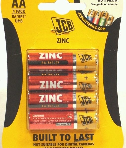 JCB ZINC AA BATTERIES (PK.4)