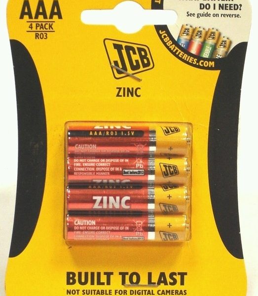 JCB ZINC AAA BATTERIES (PK.4)