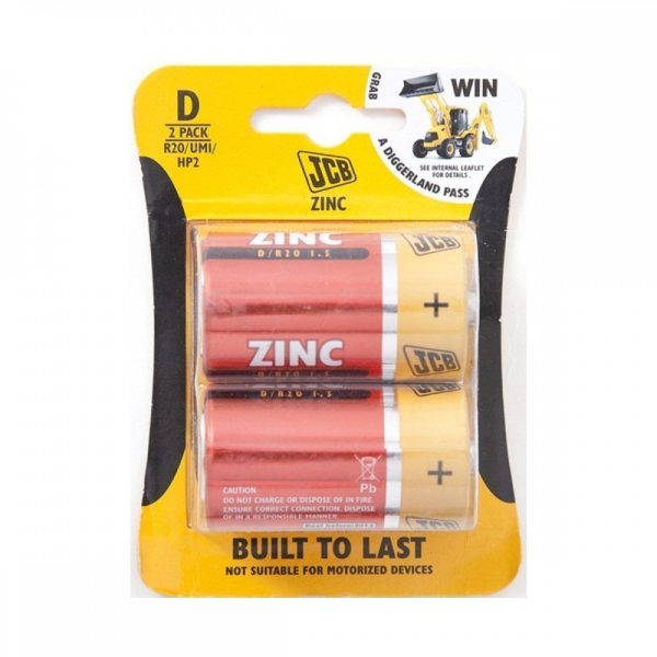 JCB ZINC D BATTERIES (PK.2)