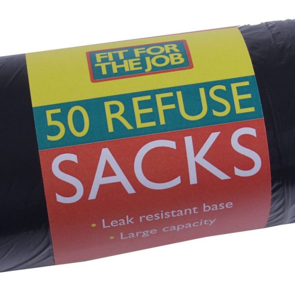 BLACK BIN BAGS (ROLL 50)