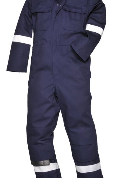 Navy Flame Retardant Boiler Suit With Reflective Bands