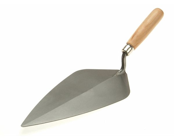 10" WOODEN HANDLE BRICK TROWEL