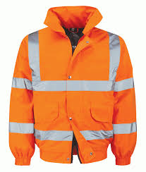 Orange High Vis Padded Bomber Jacket