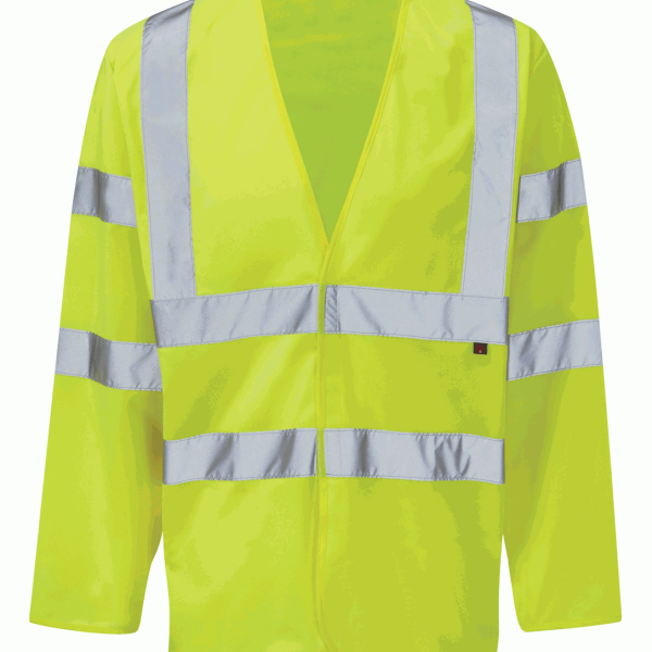 High Vis Yellow Flame Retardant Long Sleeve Waistcoat