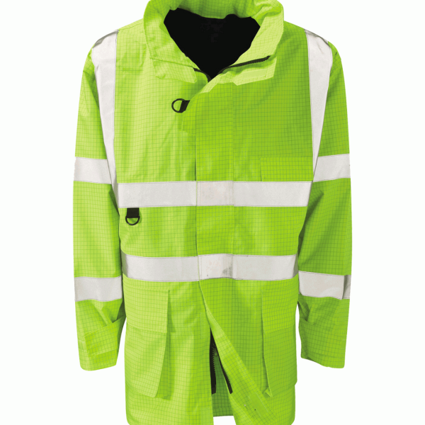 High Vis Yellow Flame Retardant Padded Coat