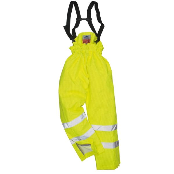 High Vis Yellow Flame Retardant Bib & Brace Trousers