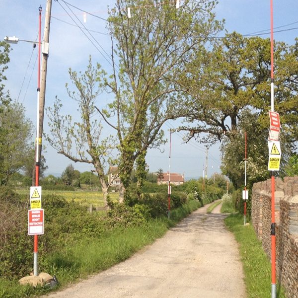 OVERHEAD CABLE WARNING GOAL POST