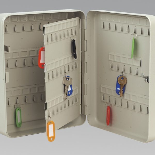 METAL LOCKABLE KEY CABINET, 96 HOOKS
