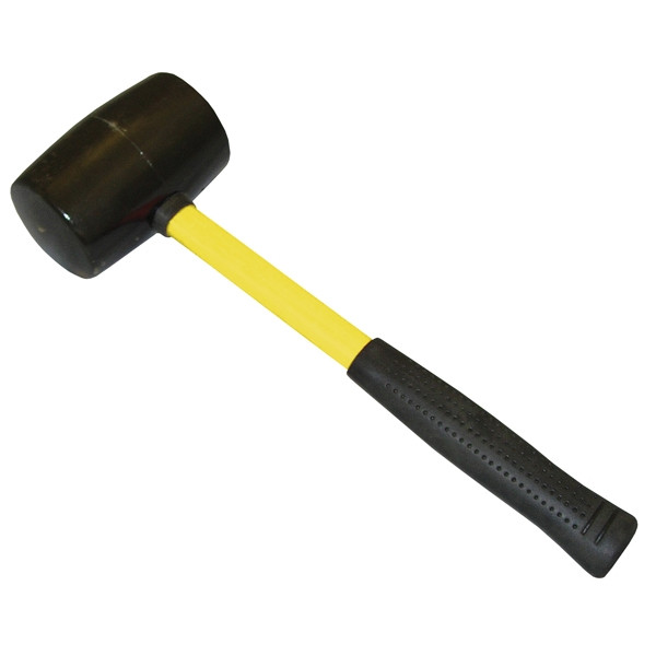 16OZ FIBREGLASS HANDLE RUBBER MALLET
