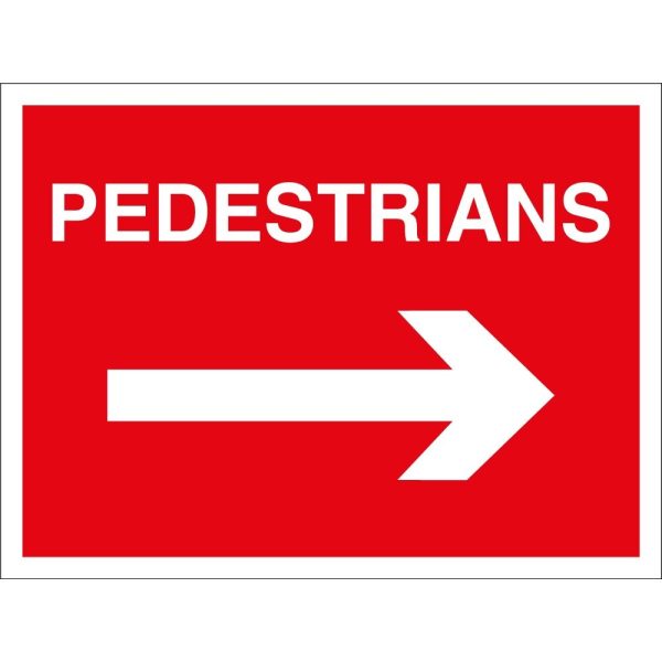 600 x 450MM PEDESTRIANS RIGHT SIGN PLATE