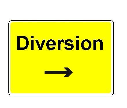 1050 x 750MM DIVERSION ARROW LEFT SIGN PLATE