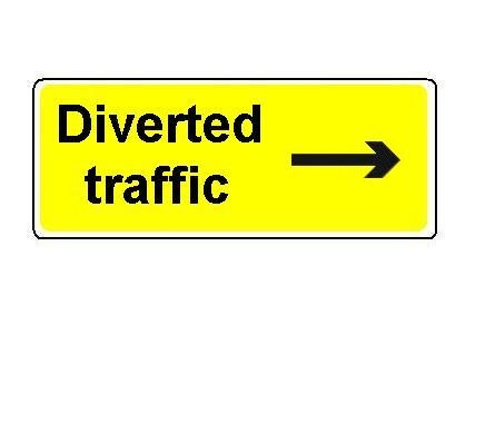 1050 x 450MM DIVERTED TRAFFIC ARROW RIGHT SIGN PLATE