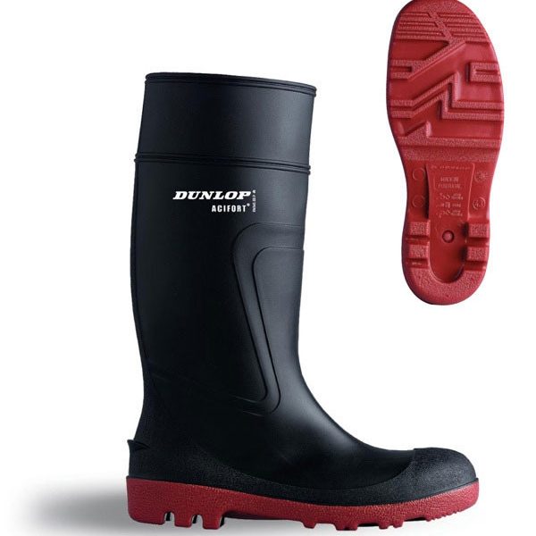 DUNLOP BLACK SAFETY WELLINGTONS